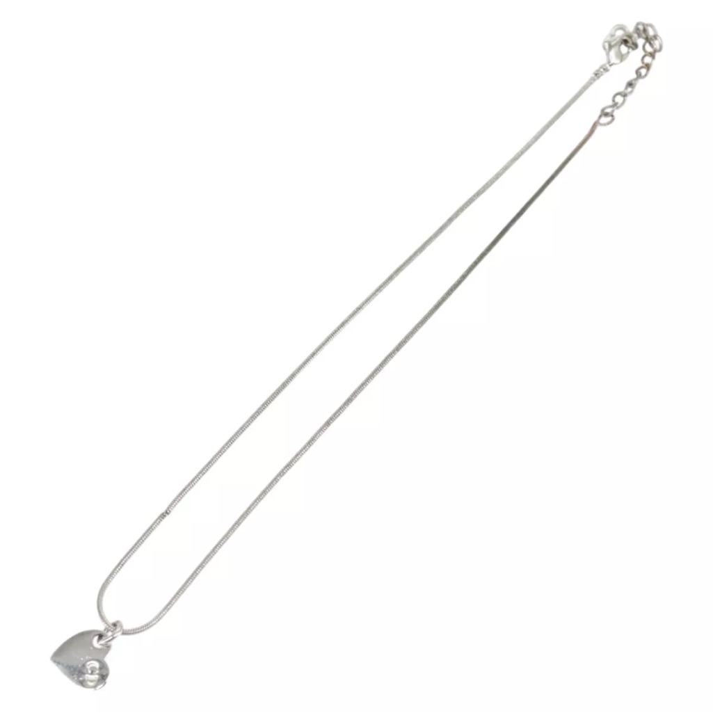 Christian Dior Initial Silver Heart Pendant Necklace